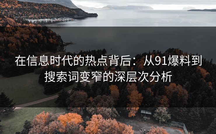 在信息时代的热点背后：从91爆料到搜索词变窄的深层次分析