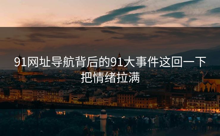 91网址导航背后的91大事件这回一下把情绪拉满