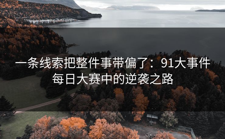 一条线索把整件事带偏了：91大事件每日大赛中的逆袭之路