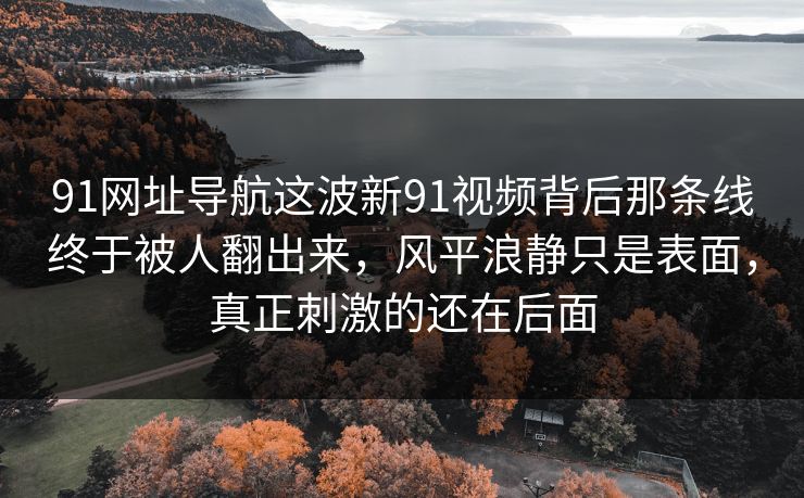 91网址导航这波新91视频背后那条线终于被人翻出来，风平浪静只是表面，真正刺激的还在后面