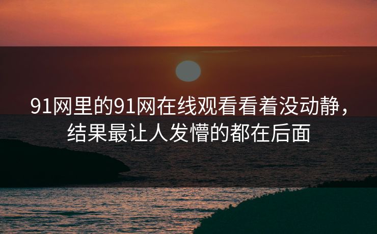 91网里的91网在线观看看着没动静，结果最让人发懵的都在后面