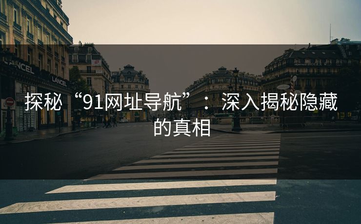探秘“91网址导航”：深入揭秘隐藏的真相