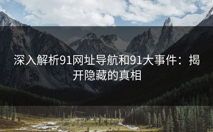 深入解析91网址导航和91大事件：揭开隐藏的真相