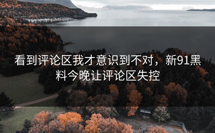 看到评论区我才意识到不对，新91黑料今晚让评论区失控