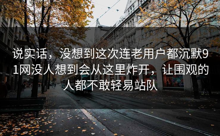 说实话，没想到这次连老用户都沉默91网没人想到会从这里炸开，让围观的人都不敢轻易站队