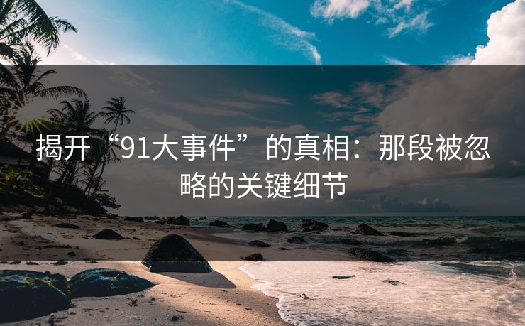 揭开“91大事件”的真相：那段被忽略的关键细节